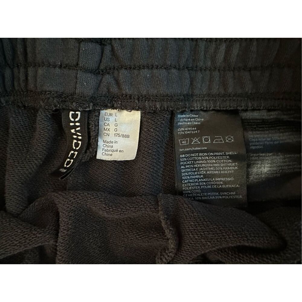 H&M Women’s Sweat Shorts Size Large “Sunny Soul” Black - Picture 3 of 5